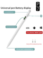 P+7 Universal Stylus Battery Display Pen For Android IOS Screen Touch Pen For iPad Huawei Xiaomi Honor Tablet Stylu   Penci
