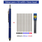 Metal Multicolor Pen 4 In 1 Gravity Sensor Ballpoint Pen 3 Colors Ball Pen and 1 Mechanical Pencil Office School Stationery Gfit