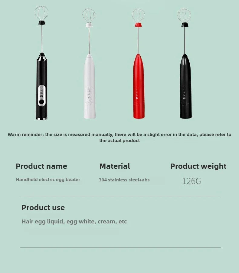 Egg Beater Handheld Electric Milk Frother Maker Drink Foamer Mixer Coffee Creamer Whisk Frothy Stirring Home Kitchen Gadgets