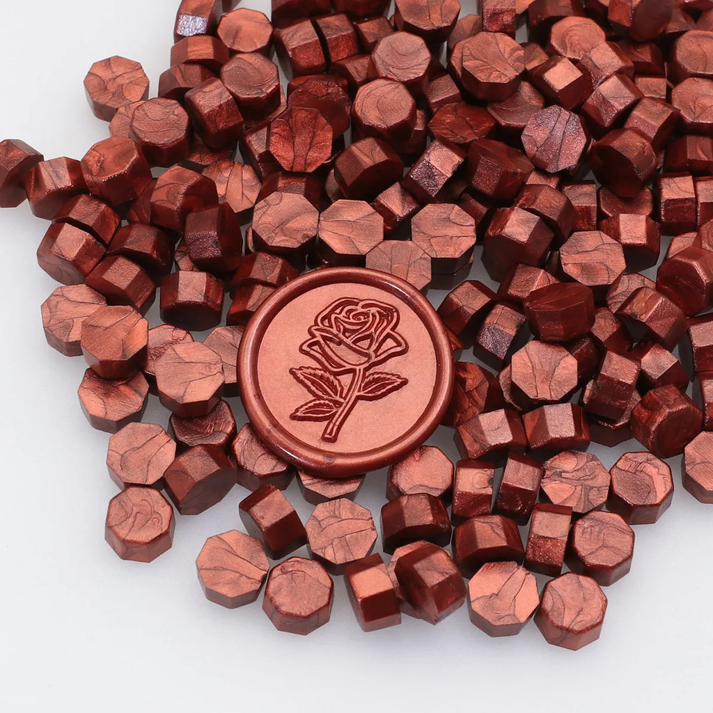 100pcs/bag Octagonal Sealing Wax Beads for Wax Stamps is Suitable for Wedding Invitations, Envelope Cards, Christmas Gift