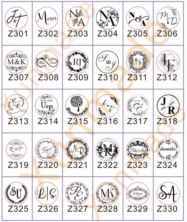 Personalized Wedding Wax Seal Stamp with 2 Initials, Custom Wedding Sealing Wax Stamp Invitation Seal Stamp. Initials Wax Seal