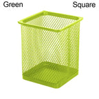 Multifunction Round/Square Mesh Pen Pot Multicolor Pen Holder Desk Tidy Stationery Organiser Pencil Storage Stationery Organiser