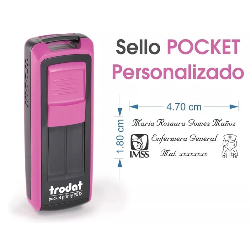 Free Custom Self Inking Engraving Pocket Stamp with Your Signature Design Text, Logo, Drawing