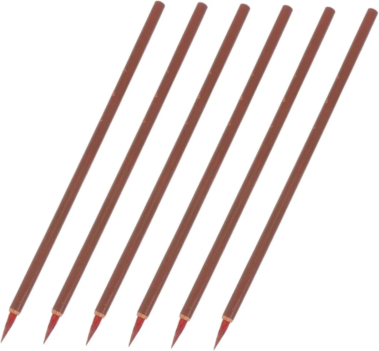 6Pcs/Set Chinese Calligraphy Brushes Hook Line Paint Pen Brush Painting Writing Small Regular Script Art Watercolor Ceamic Brush