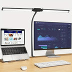Double Head Desk Lamp Clip-on LED 3 Modes Brightness Adjustable USB Adapter Suitable for Reading Studying Piano Monitors Office