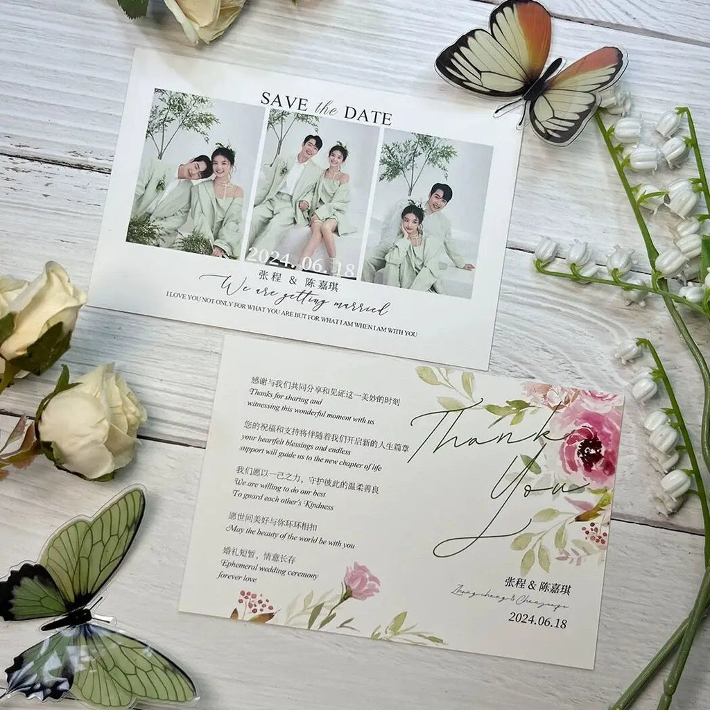 Custom Thank You Card Personalized Business Logo Design Print Wedding Invitation Photo Postcard Happy Birthday Gift Decoration