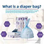 Scented Diaper Disposal Bags Fragrant Nappy Sacks Boxed Pull-Out Design Baby Odor Control for Nursery Diaper Pail Trash Can