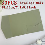 30pcs 18x13cm Green Envelopes for Wedding Invitation Small Business High-grade 250g Paper Stationery Supplies Storage Bag