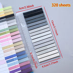 320PCS Clear Sticky Notes Self-Adhesive Colorful Memo Pads for Office School Book Annotation Index Tabs Stationery