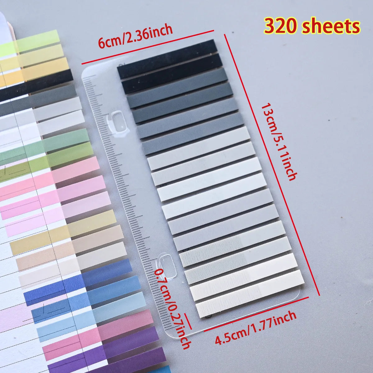320PCS Clear Sticky Notes Self-Adhesive Colorful Memo Pads for Office School Book Annotation Index Tabs Stationery