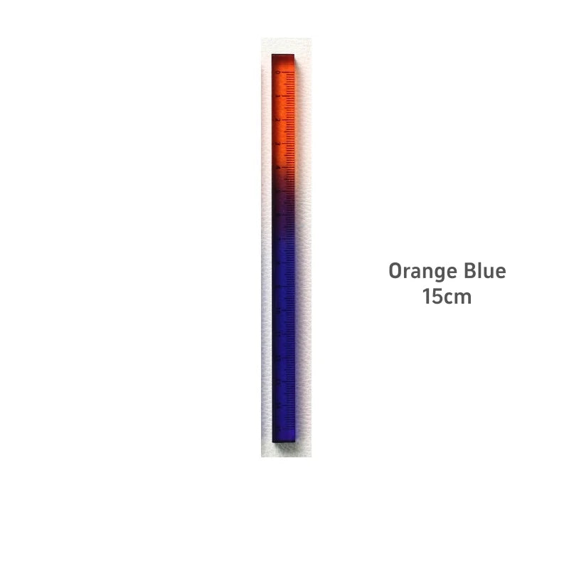 1pcs Colorful Clear Straight Ruler 15cm Four Edges Acrylic Transparent Gradient Lightweight Measuring Tools for Students A7795