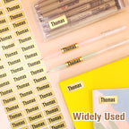 200pcs Personlized First Name Sticker Custom Gold Waterproof Kawaii Decals Tag for Children School Stationery Bottle Label