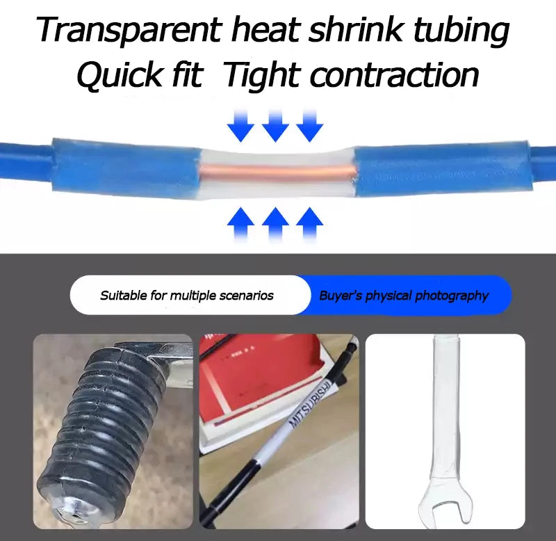 1 Meter Clear Dia 2 3 4 5 6 7 8 9 10 12 14 16 20 25 30 40 50 60 mm Heat Shrink Tube 2:1 Polyolefin Thermal Cable Sleeve Insulate
