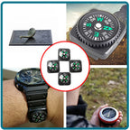 4pcs Belt Buckle Mini Compass Portable Button Compass for Survival Watch Band Paracord Bracelet Pack Emergency Navigation Tool