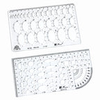 Transparent drawing size square square ruler hexagonal triangle ruler drawing design ruler scale line