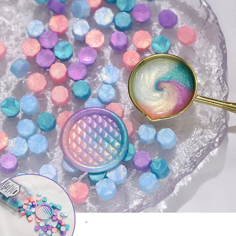 100Pc Glitter Sealing Wax Seal Stamp Wax Beads Scrapbook Material Wedding Birthday Party Invitation Stamp DIY Stamp Decoration
