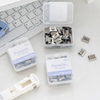 Smile Design Push Paper Clip New Plastics Mini Binder File Stapler Reusable Pusher Set School