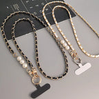 Mobile Phone Lanyard Women's Long Neck and Shoulder Strap Phone Case Universal Lanyard Long DYM Crossbody Pearl Pickup Chain