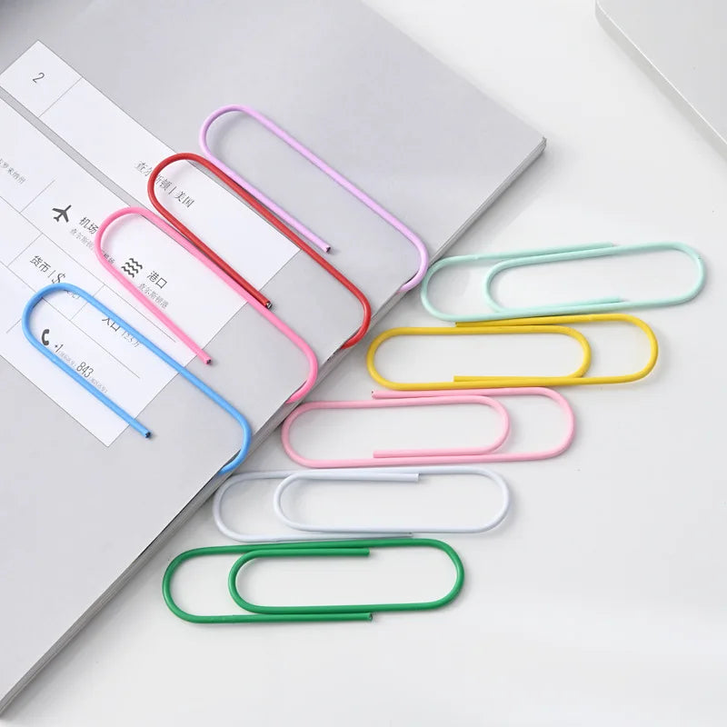 10pcs 10cm Colorful Paper Clips Notebook Memo Pad Filing Bookmark Binder Metal Paper Clips Student Office School Index Bookmark
