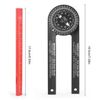 Woodworking Scale Mitre Saw Protractor 360° Angle Level with Pencil Carpenter Angle Finder Measuring Ruler Meter Gauge Tools