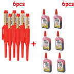 1-6Pcs 45mm Waterproof Long Head Nib Deep Hole Markers Pen Tile Carpenter Pen Multi-purpose for Woodworking Black/Blue/Red Ink