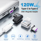 Elough 120W USB Type C To USB C Magnetic Adapter 90 Degree Fast Charging Magnetic Converter For Macbook iPad Pro Switch Samsung