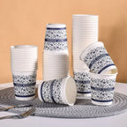 New high-value blue and white porcelain prosperous food grade environmentally friendly paper cup, for home and office use