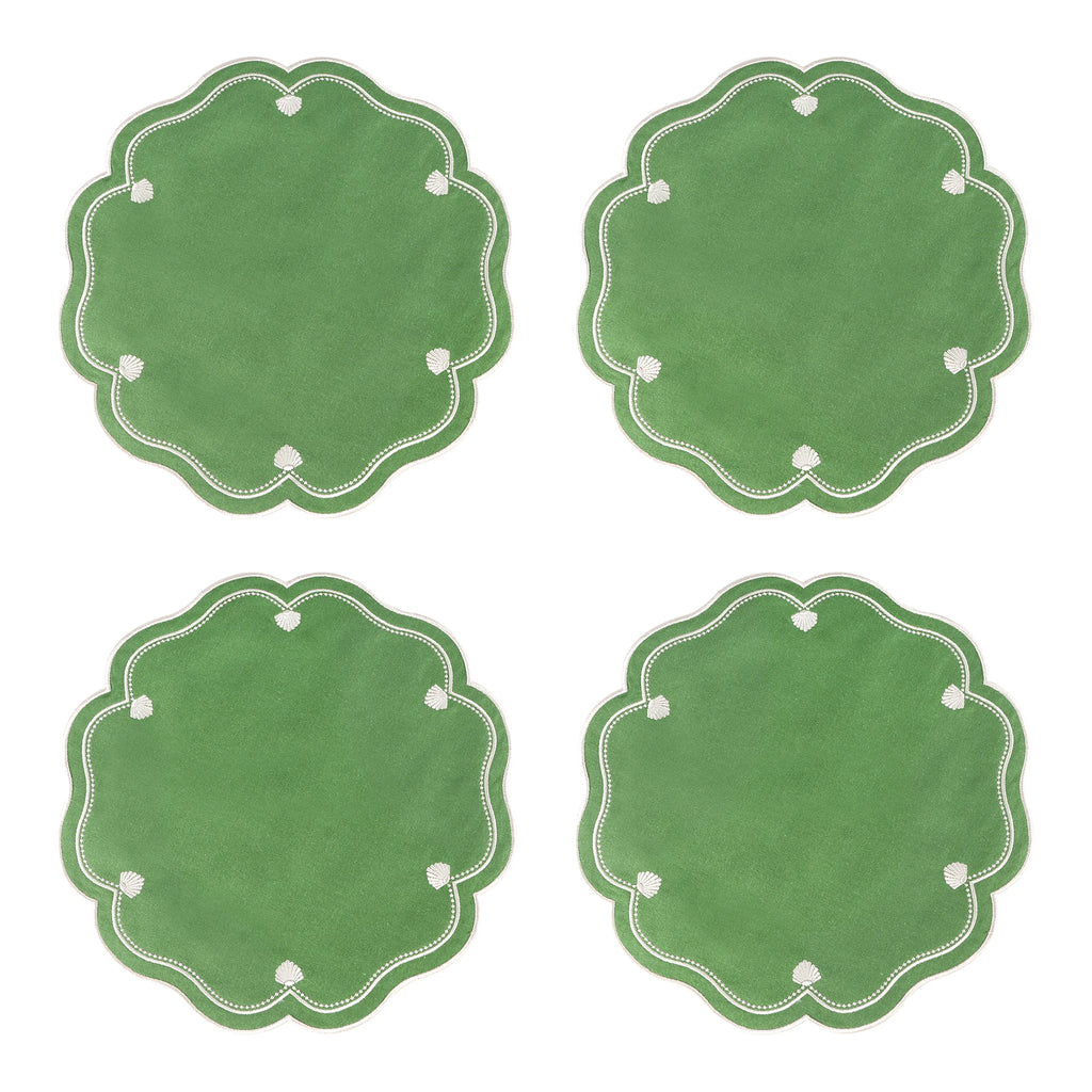 Lotus Shaped Embroidered Edge Napkins 4pcs/set Thickened Pure Cotton Breathable Placemats for Weddings Christmas Daily Party