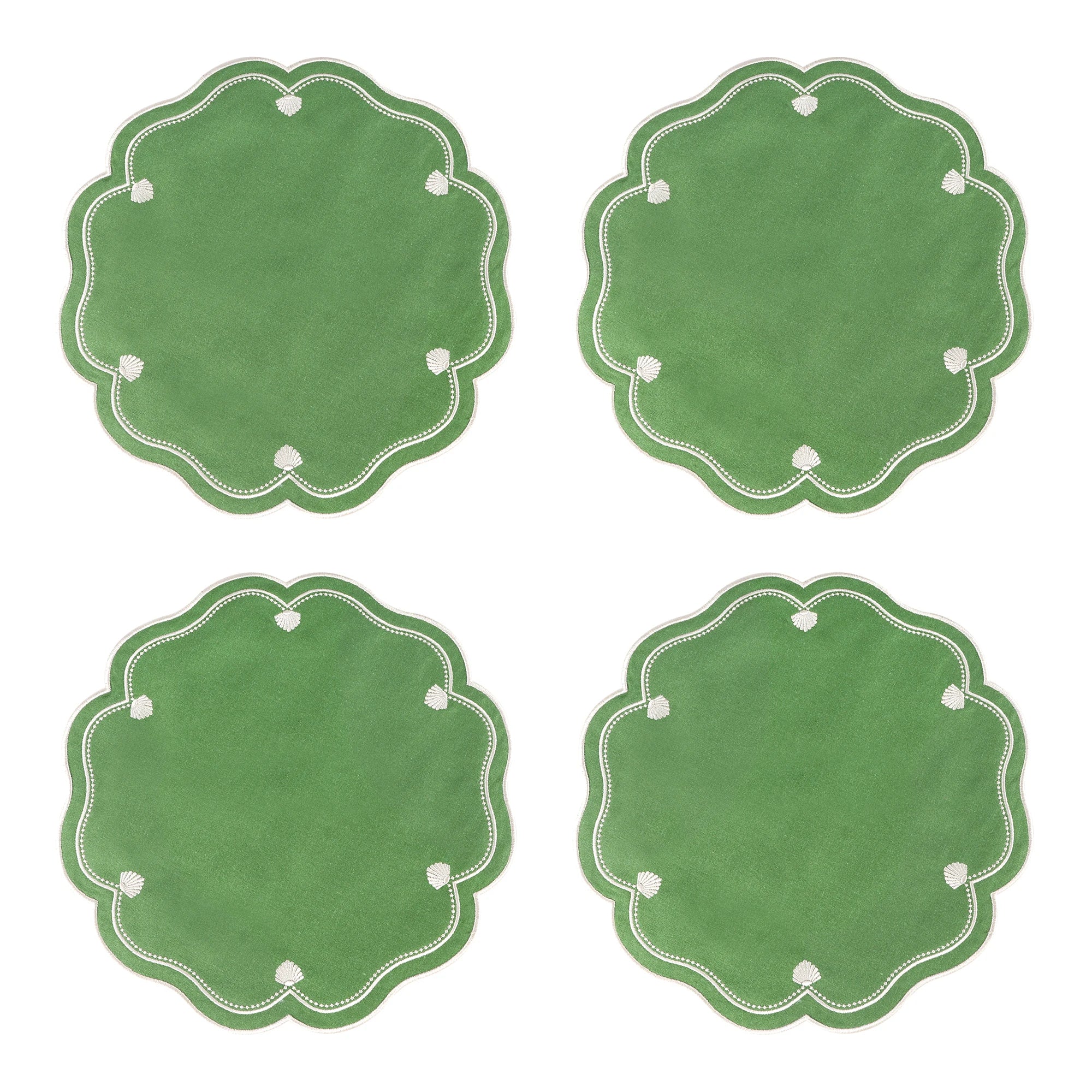 Lotus Shaped Embroidered Edge Napkins 4pcs/set Thickened Pure Cotton Breathable Placemats for Weddings Christmas Daily Party