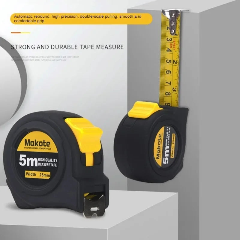 Precise Clear Steel Tape Measure Retractable 3M/5M/7.5M/10M Thickened Rubberized Woodworking Wear-resistant Tool Tape Ruler