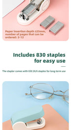 Deli Mini stapler for students, labor-saving stapler, office supplies, portable girl, cute style, stapler, stapler, no. 12 nails