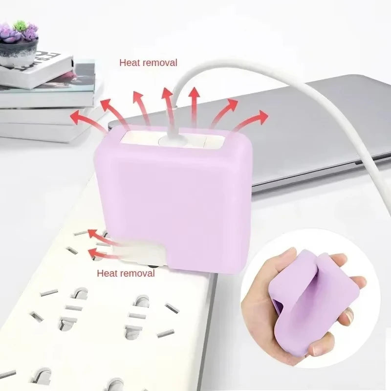 Travel Silicone Case for MacBook Charger 29-140W Adapter Cover Pro/Air Power Brick Organizer Apple Laptop Protection