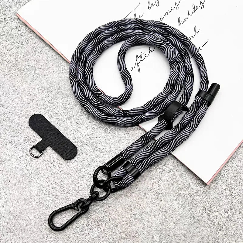 150CM Length Phone Lanyard Adjustable Detachable Neck Cord Outdoor Universal Crossbody Strap Card Clip for Mobile Phone Case