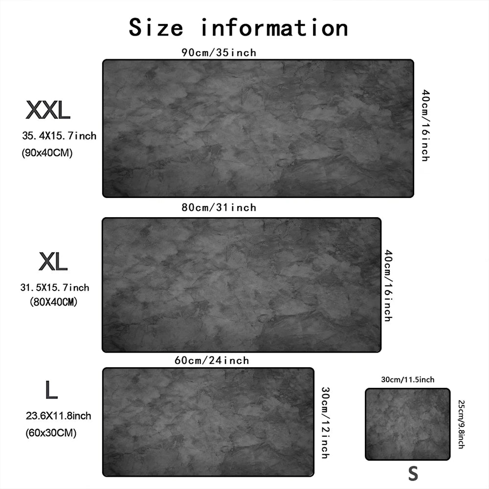 Grey series Mouse Pad Large Computer Office Game Table Mats XXL Rubber Anti-slip Gaming Keyboard Mousepads Long Desk Pads
