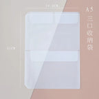 A5A6  5Pcs Binder Zipper Folders For 6-Ring Notebook Binder Transparent Loose Leaf Document Filing Bags