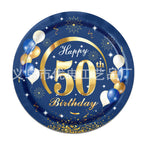 18th 30th 40th 50th 60th 70th Birthday Decorations Men Women Blue Birthday Happy Birthday  Plates Cup Tableware Anniversary