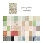8 Style100Pcs/book Memo Material Paper Vintage Artistic Character Message Card Beautiful Flowers European Style DIY Hand Account