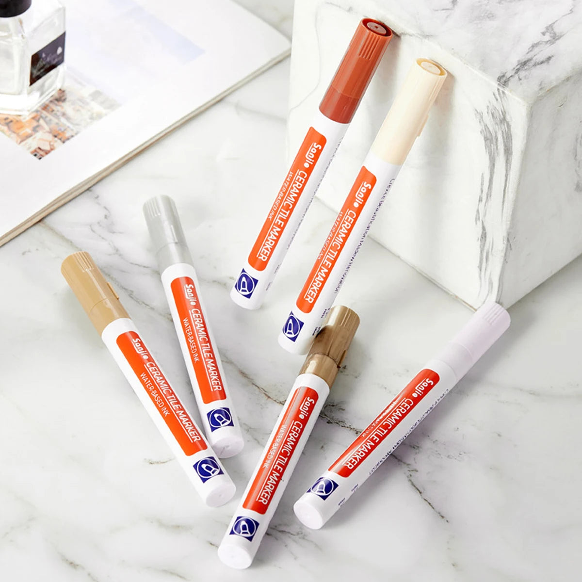 1Pcs Waterproof Ceramic Tile Grout Marker Pen, White Tile Repair Pen with Anti-Mold Filler, Bathroom Floor Tile Gap Cleaning Pen