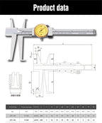 Double Internal Groove Digital Caliper 9-150mm Internal Groove Electronic Vernier Caliper Internal Hole Groove Diameter Caliper