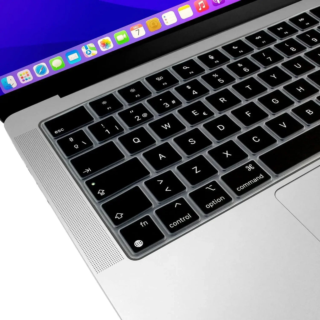 Keyboard Protective Film Silicone for 12-16' MacBook Air/Pro M1 M2 M3 Spanish Keyboard Cover Soft Protection Accessories Black