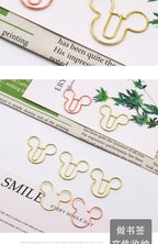 Special-shaped Paper Clip Golden Creative Cute Cartoon Paper Clips Metal Shape Gold Color Bookmark Stationery Office Paperpins