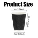 25/50PCS Disposable Corrugated Paper Cups Double-layered Coffee Hot Tea Milk Beverage Paper Cups Party Drinking Accessorie
