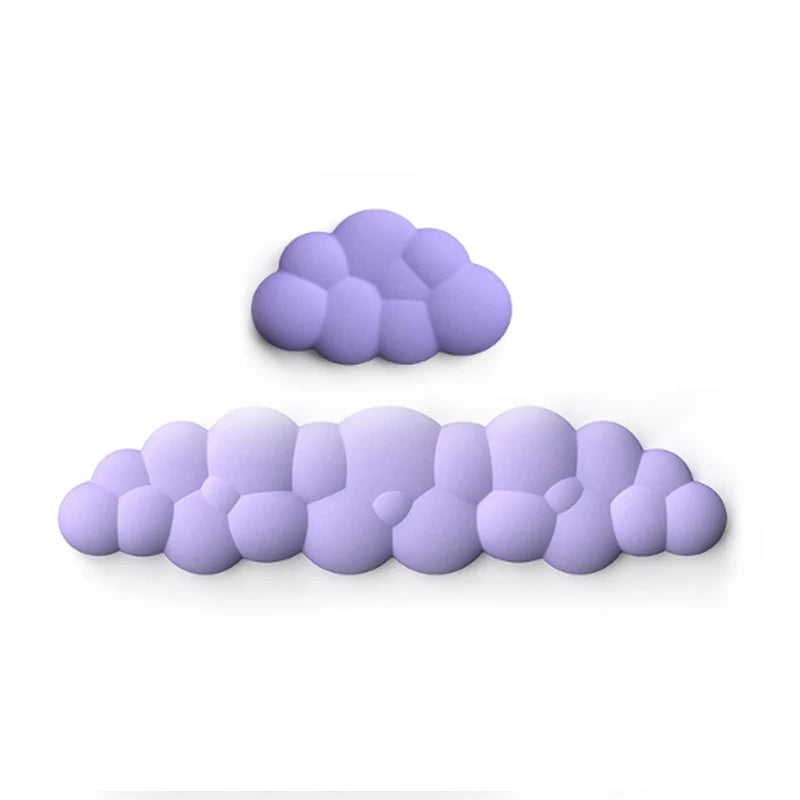 Cloud Shape Wrist Rest Pad Soft  PU Material Anti-Slip Rubber Base Memory Foam for 100 Keys 87 Keys 68keys Keyboard Mousepad