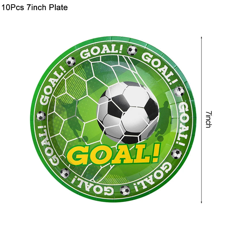 Soccer Party Disposable Tableware Paper Plates Cups Napkins Tablecloth Kids Boys Football Birthday Party Decoration Supplies