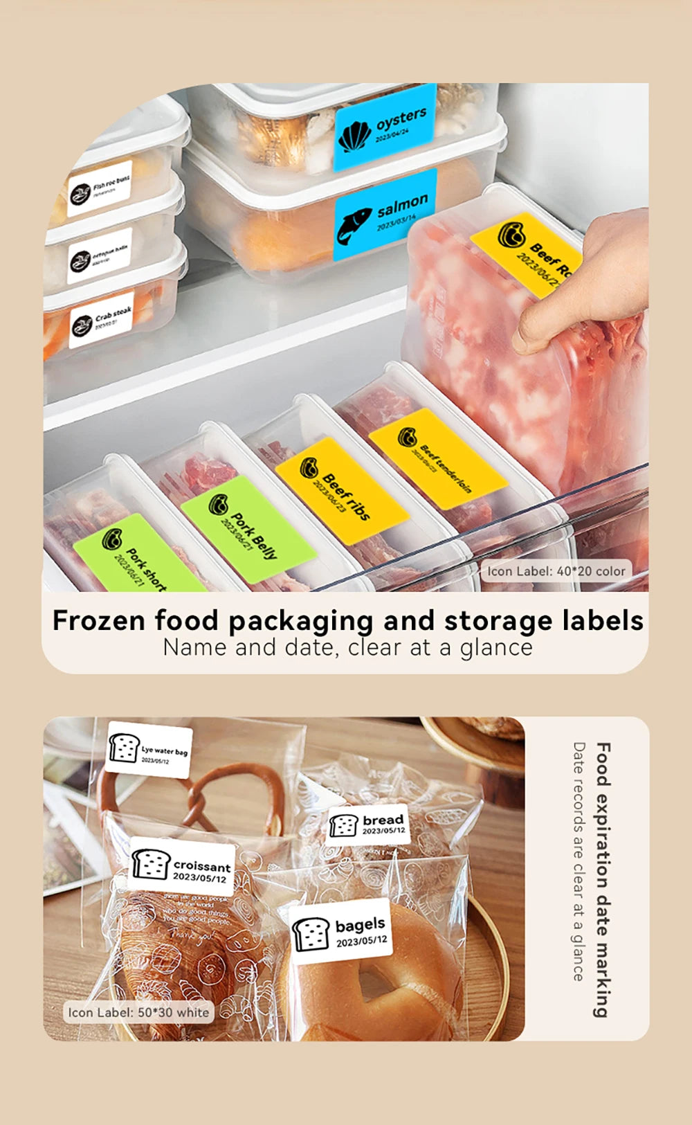1 Roll NIIMBOT White/Cold Thermal Adhesive Label for B1 B21 B3S B31 B4 Anti-Oil Tear-Resistant Price Tag Home Bussiness Use