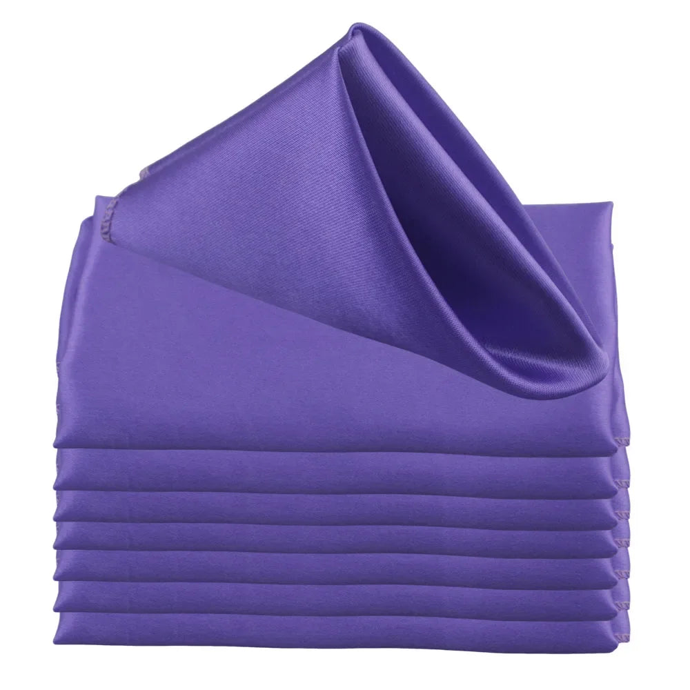 12pcs 45x45cm Satin Table Napkins Soft Cloth Handkerchief For Wedding Party Decors Birthday Christmas Home Tea Towel Napkin