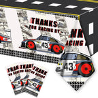 Race Car Theme Tablecloths Black White Checkered Rectangular Plastic Table Cover Racing Car Birthday Party Decorations Supplies
