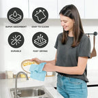 50pcs/Roll Microfiber Tear-Towel Roll, Reusable Cleaning Rag,Multi-Purpose Dishwashing Towels For Tableware Double