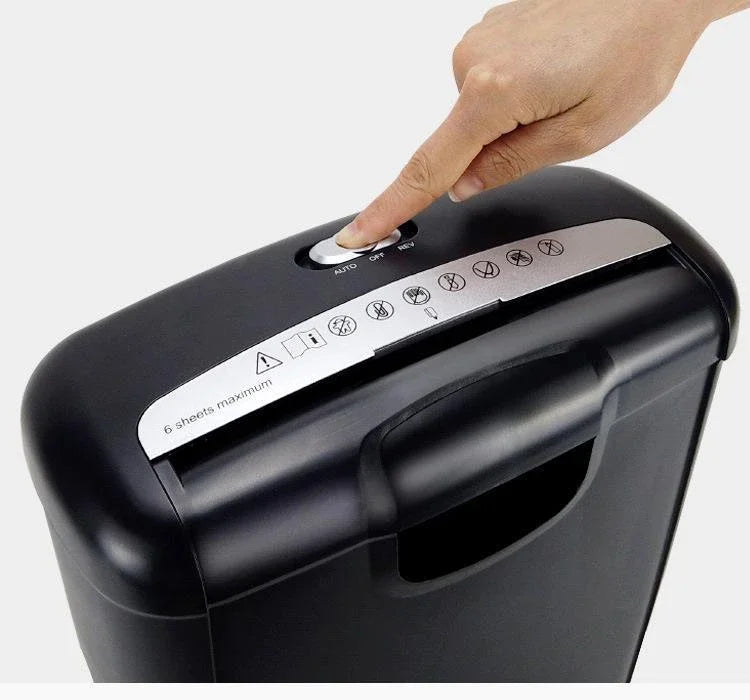 6 Sheets/time 10L Desktop Small Paper Shredder Office Household Electric Mini Shredder Filler Strip 6mm Strip Paper Cutter