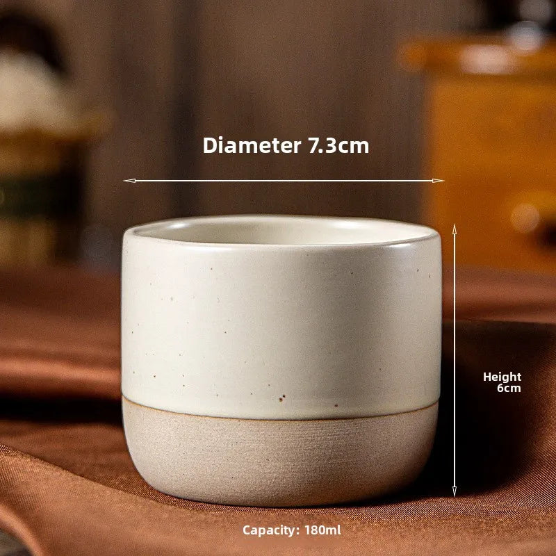100/180/230ml Ceramic Coffee Cup Handmade Ceramic Round Japanese Tea Cup Easy To Clean BPA Free Suitable for Coffee Latte Tea